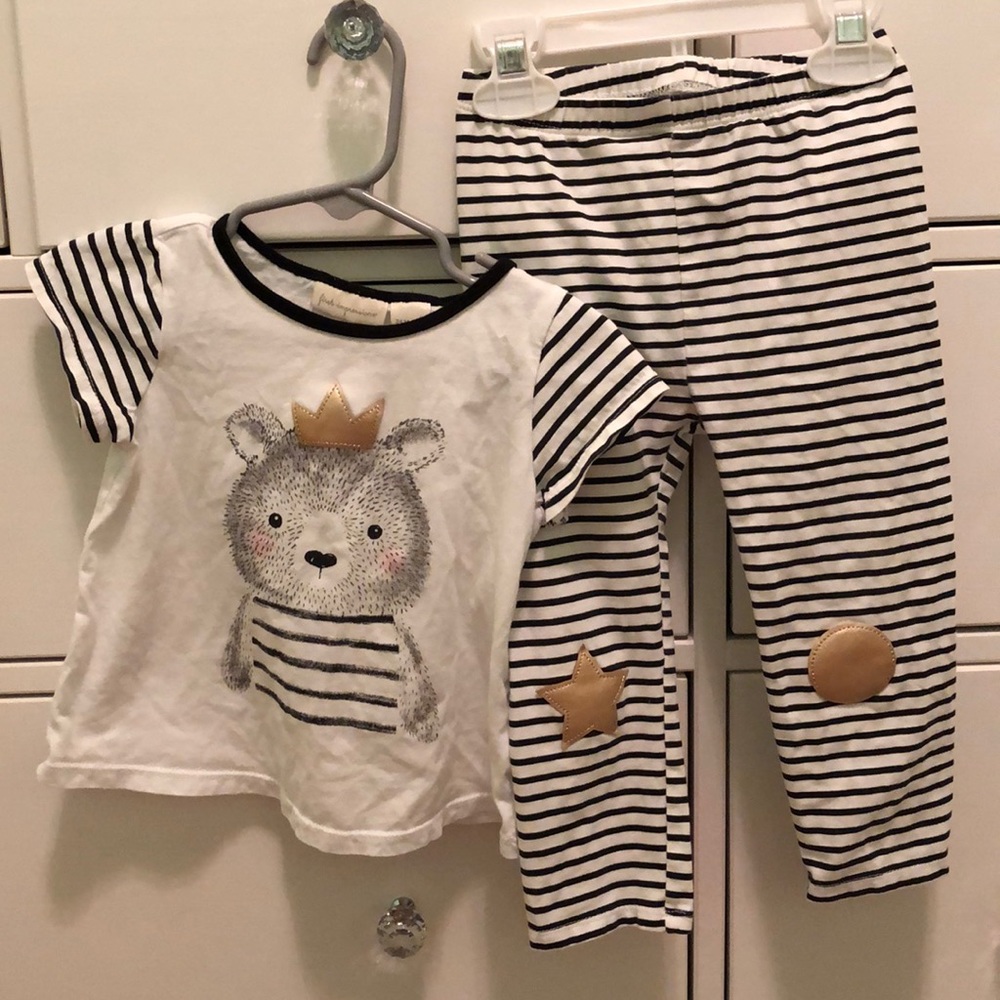 First Impressions Gold Crown Stripes Matching Set